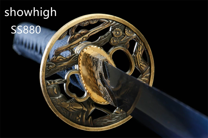 handmade  carbon steel blue katana sword  SS880