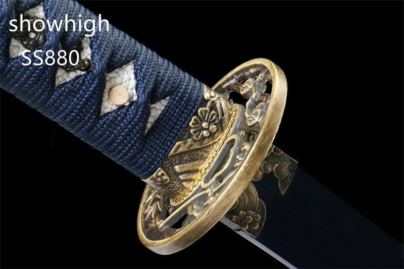 handmade  carbon steel blue katana sword  SS880