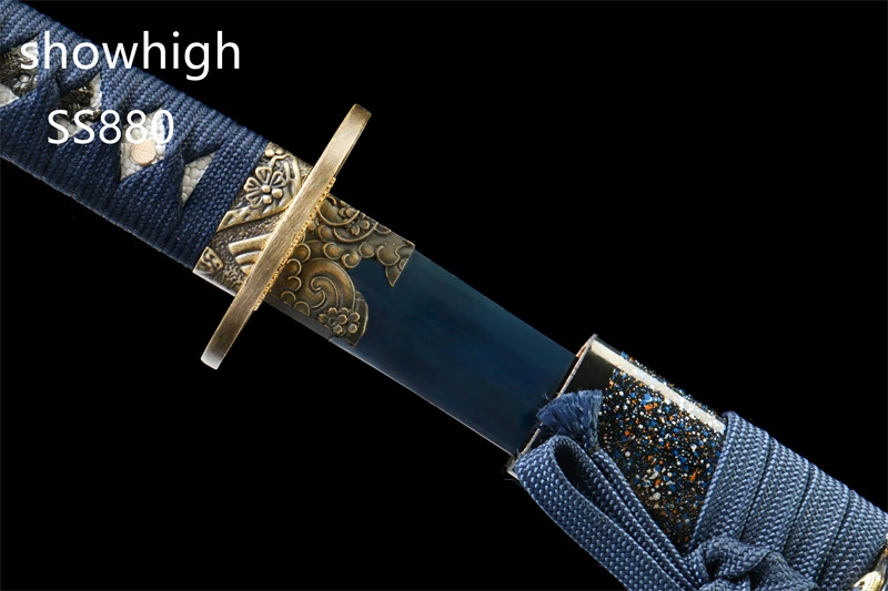 handmade  carbon steel blue katana sword  SS880