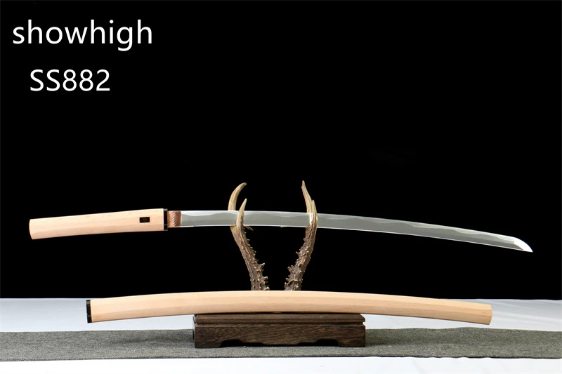 handmade  manual grind T10 real hamon katana sword SS882