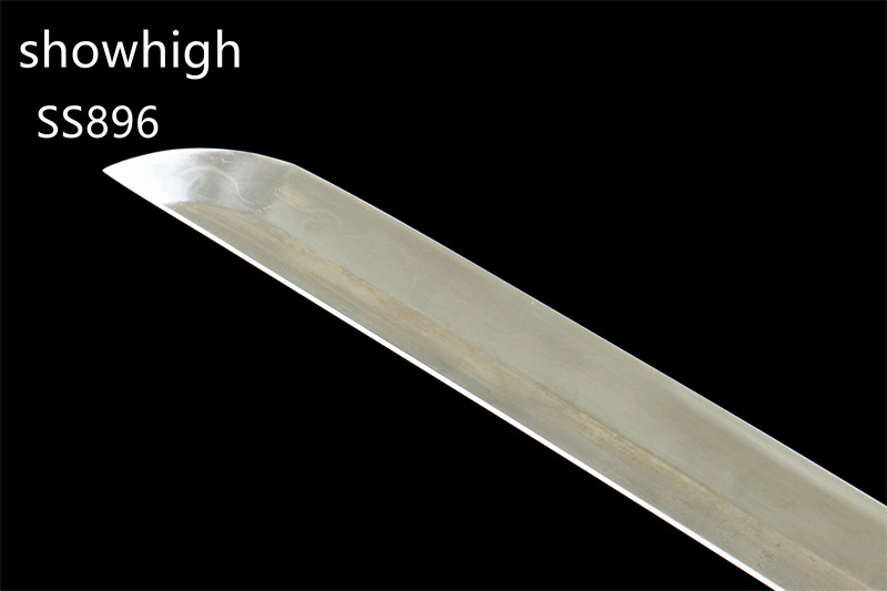 handmade T10 full blade clay tempered real hamon katana sword with gold and silver plated brass tsuba SS896