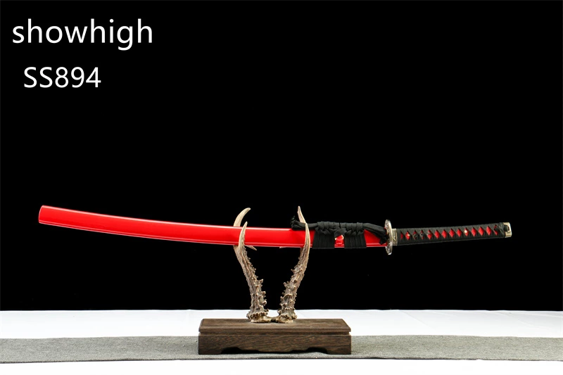 handmade red katana sword ss894