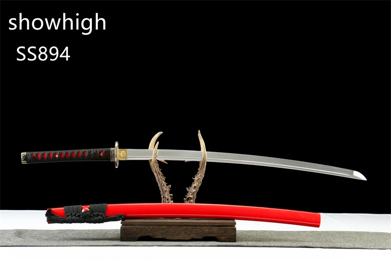 handmade red katana sword ss894