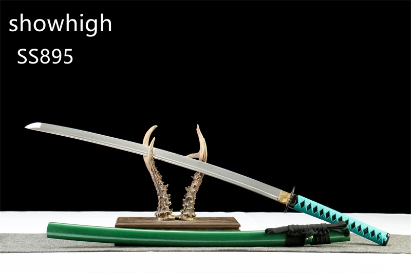 handmade green katana sword ss895