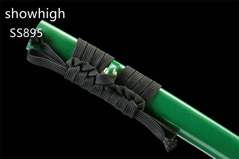handmade green katana sword ss895
