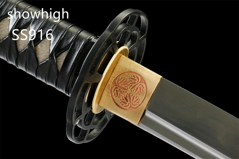 handmade T10 real hamon real rayskin katana sword SS916