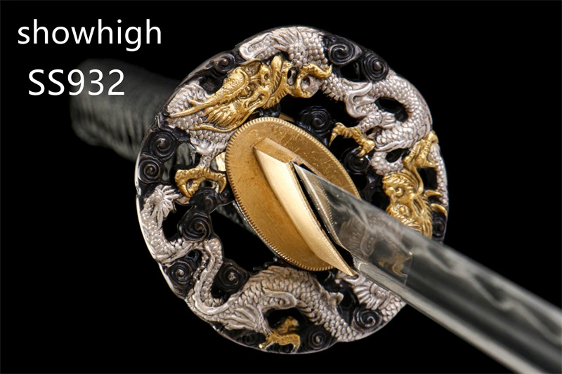 handmade high quality  sanmai katana  sword with gold foil on wood saya  SS932