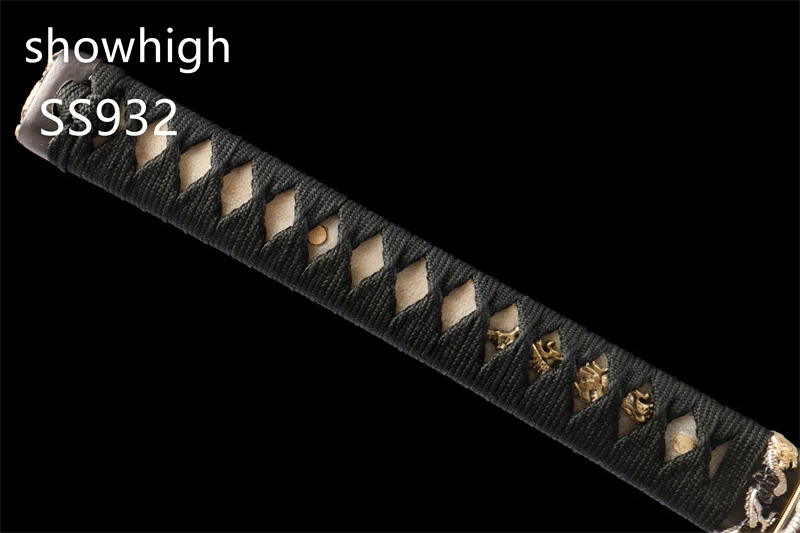 handmade high quality  sanmai katana  sword with gold foil on wood saya  SS932