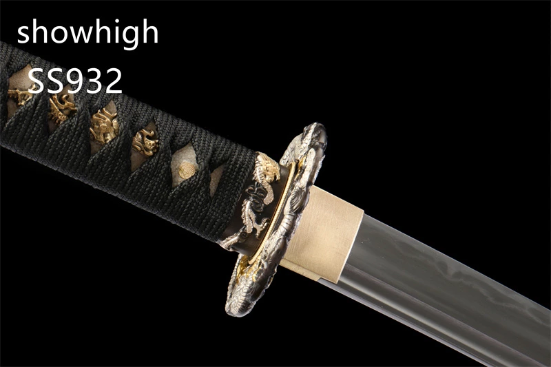 handmade high quality  sanmai katana  sword with gold foil on wood saya  SS932