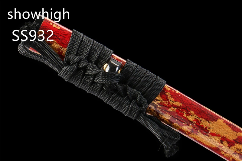handmade high quality  sanmai katana  sword with gold foil on wood saya  SS932