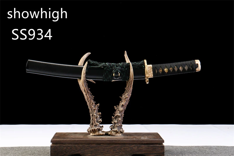 handmade damascus  clay tempered real hamon tanto sword mini katana SS934