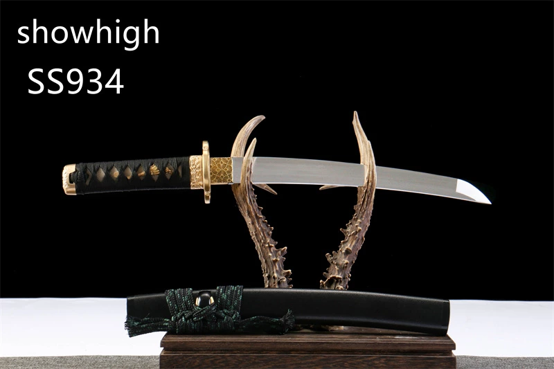 handmade damascus  clay tempered real hamon tanto sword mini katana SS934
