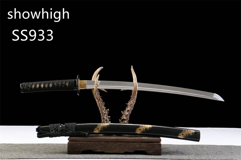 handmade T10 real hamon wakizashi sword  real rayskin SS933