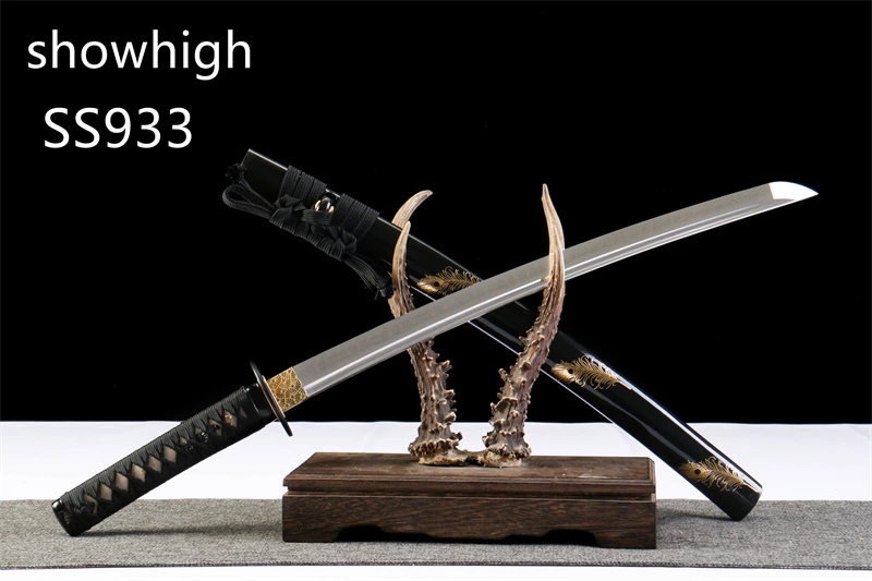 handmade T10 real hamon wakizashi sword  real rayskin SS933