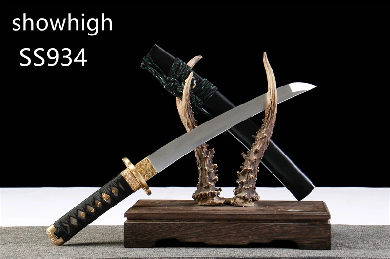 handmade damascus  clay tempered real hamon tanto sword mini katana SS934