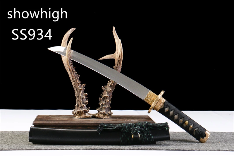 handmade damascus  clay tempered real hamon tanto sword mini katana SS934