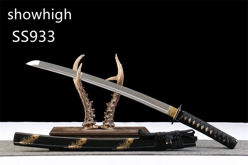 handmade T10 real hamon wakizashi sword  real rayskin SS933