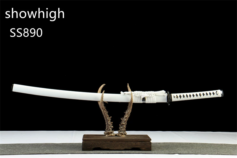 handmade  black dragon T8  clay tempered real hamon SS890