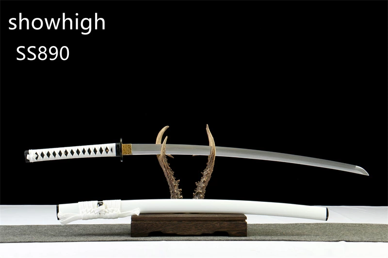 handmade  black dragon T8  clay tempered real hamon SS890