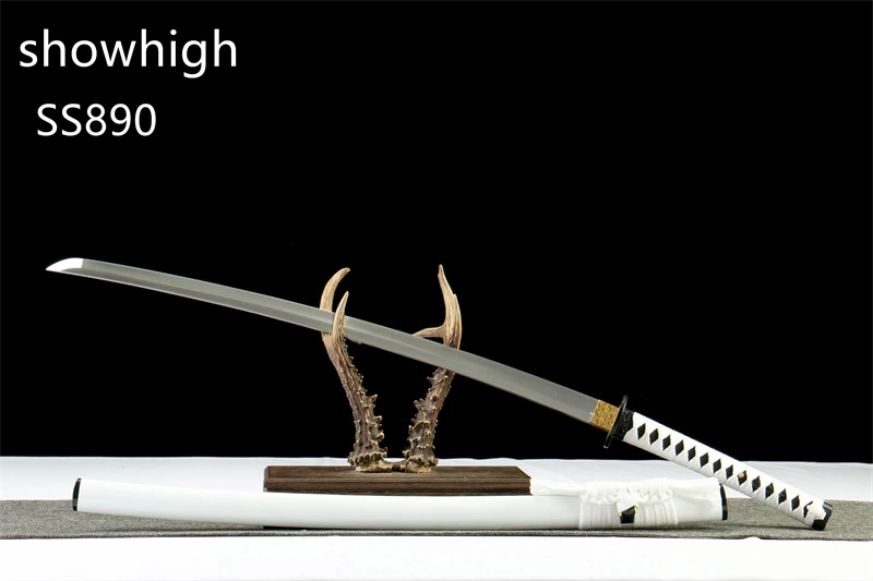 handmade  black dragon T8  clay tempered real hamon SS890