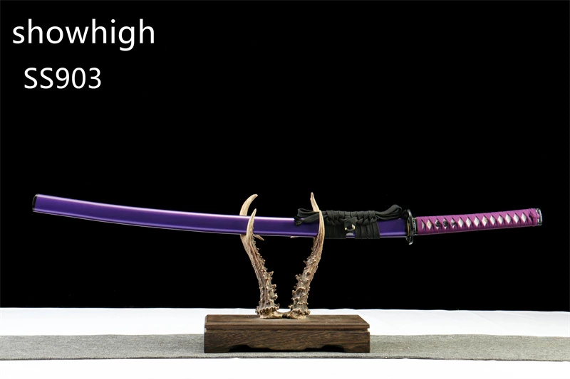 handmade purple T10 real hamon katana sword SS903