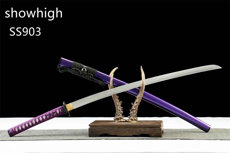 handmade purple T10 real hamon katana sword SS903
