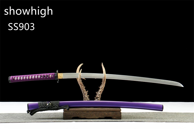 handmade purple T10 real hamon katana sword SS903