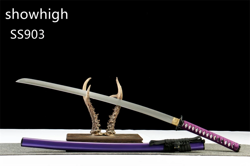 handmade purple T10 real hamon katana sword SS903