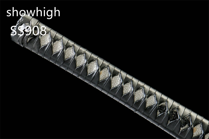 handmade black 1065steel katana sword ss908