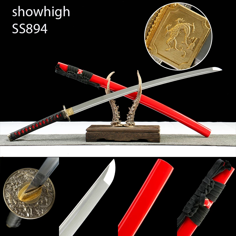 handmade red katana sword ss894