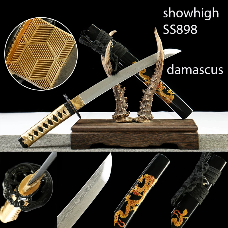 handmade dragon damascus tanto sword SS898
