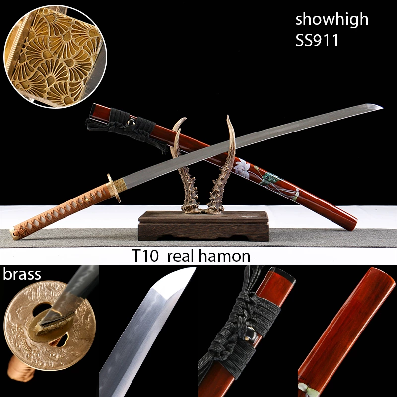 handmade T10 real hamon katana sword SS911