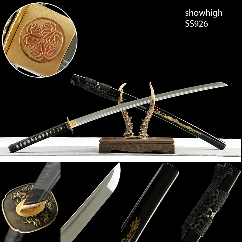 handmade T10 real hamon real rayskin katana sword SS926