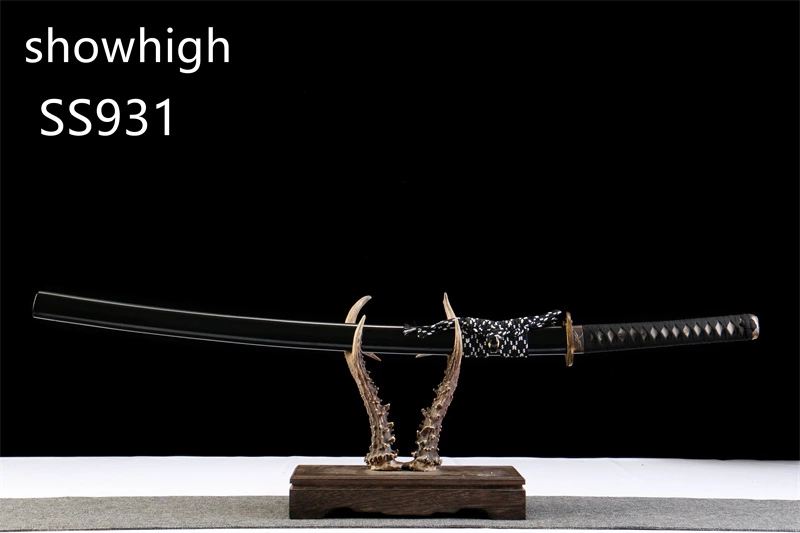 handmade damascus real hamon 3 brightness steel katana sword SS931
