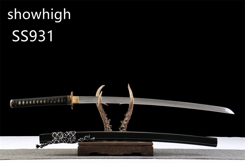 handmade damascus real hamon 3 brightness steel katana sword SS931