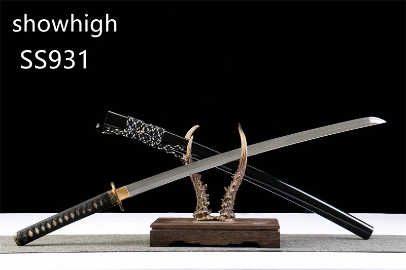 handmade damascus real hamon 3 brightness steel katana sword SS931