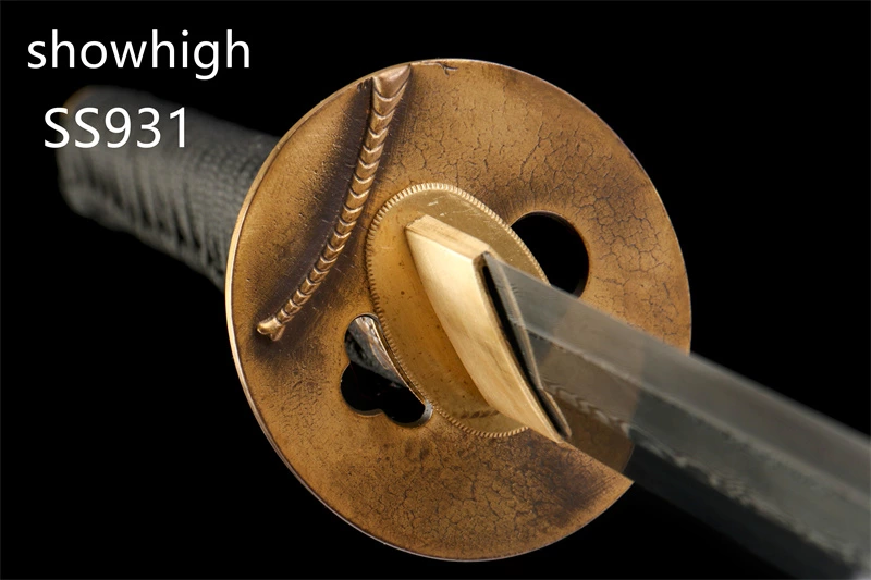 handmade damascus real hamon 3 brightness steel katana sword SS931