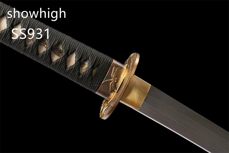 handmade damascus real hamon 3 brightness steel katana sword SS931